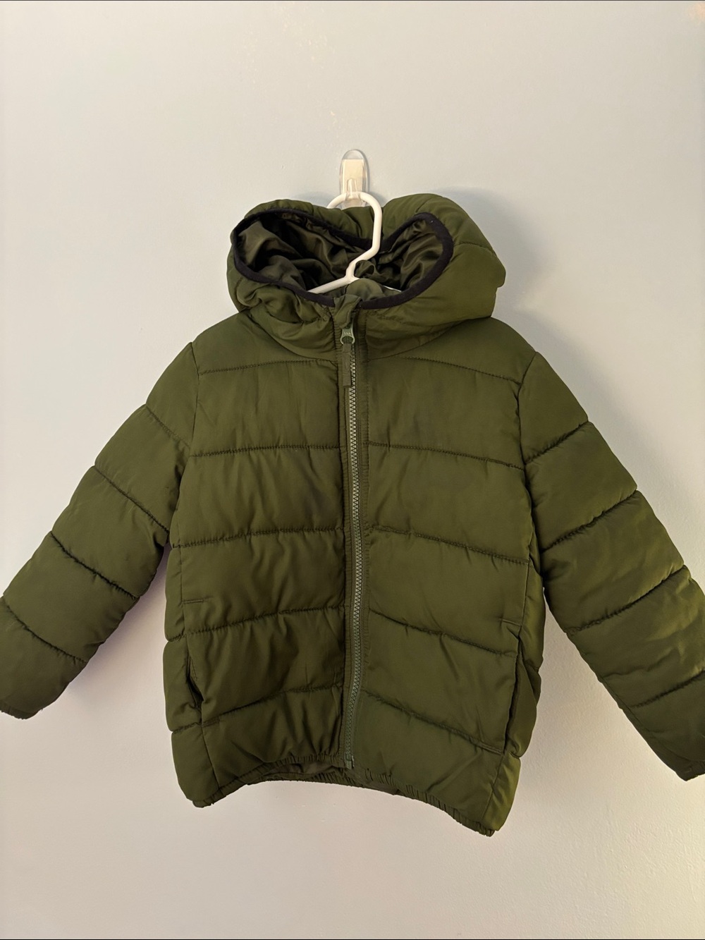 The Children's Place Olive Green Hooded Puffer Jacket
